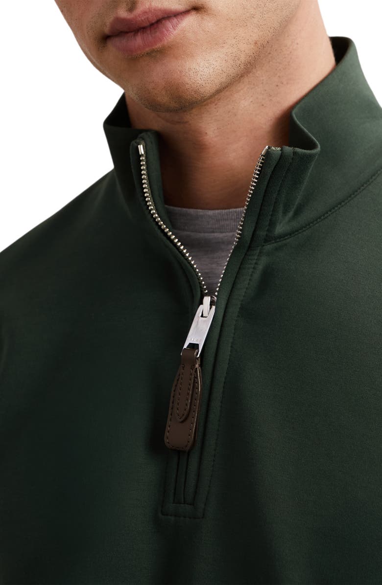 Reiss Newland Quarter Zip Pullover, Alternate, color, Dark Sage Green