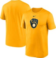 Nike Men's Nike  Gold Milwaukee Brewers Legend Fuse Large Logo Performance T-Shirt