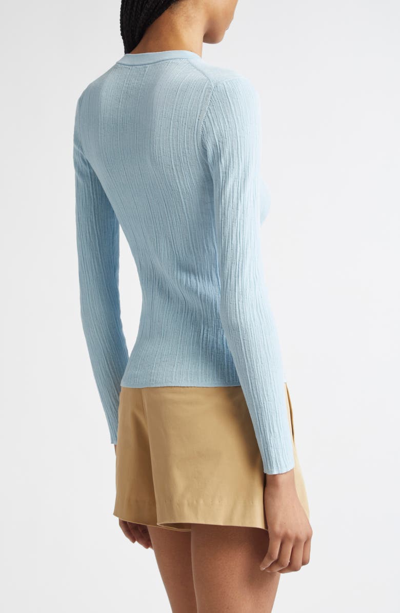 A.L.C. Fisher Rib Cotton Blend Cardigan, Alternate, color, Sky Blue