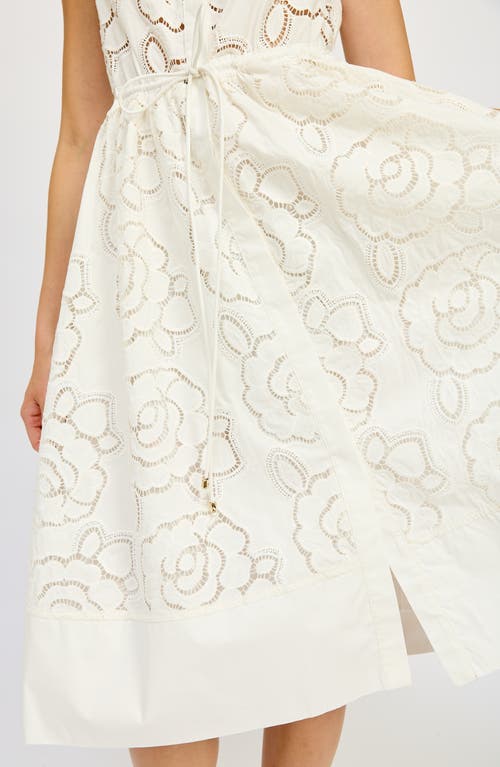 En Saison Chloe Sleeveless Midi Shirtdress In White