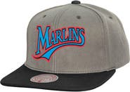 Mitchell & Ness Men's Mitchell & Ness Gray Florida Marlins Cooperstown Collection Basic Flip Snapback Hat