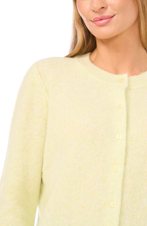Halogenr Halogen(r) Fuzzy Crewneck Cardigan In Yellow