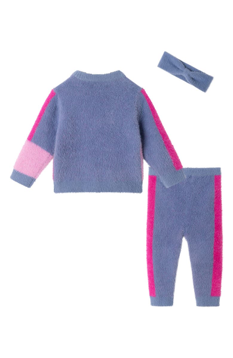 Andy & Evan Sweater, Joggers & Headband Set, Alternate, color, Pink Hearts