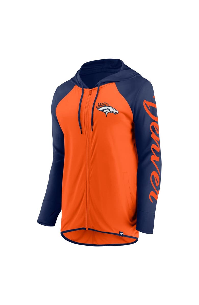 FANATICS Women's Fanatics Orange/Navy Denver Broncos Script Full-Zip Hoodie, Alternate, color, Orange
