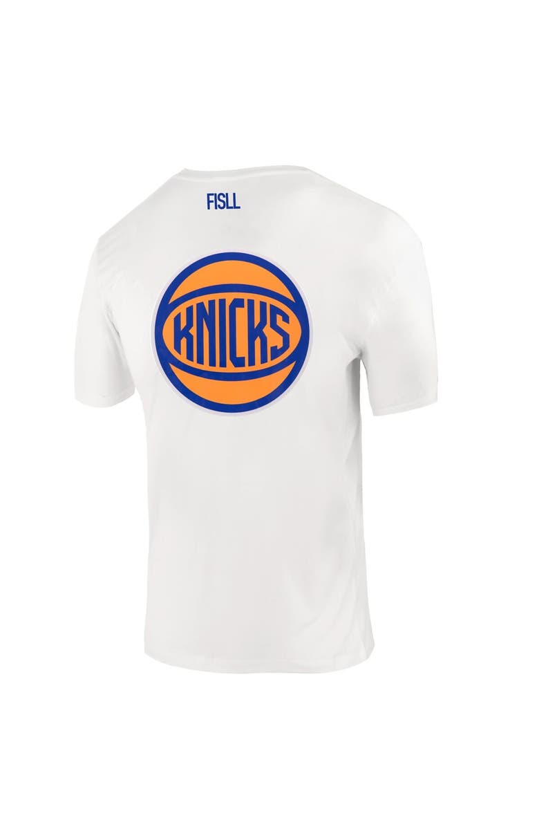 FISLL Unisex FISLL  White New York Knicks Burst Logo T-Shirt, Alternate, color, White