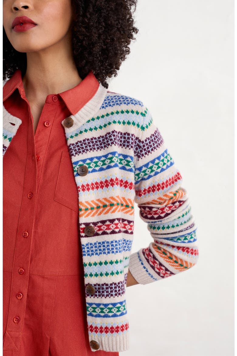 Percella Cove Fair Isle Merino Wool Blend Cardigan, Alternate, color, KNIT ABSTRACTION MULTI