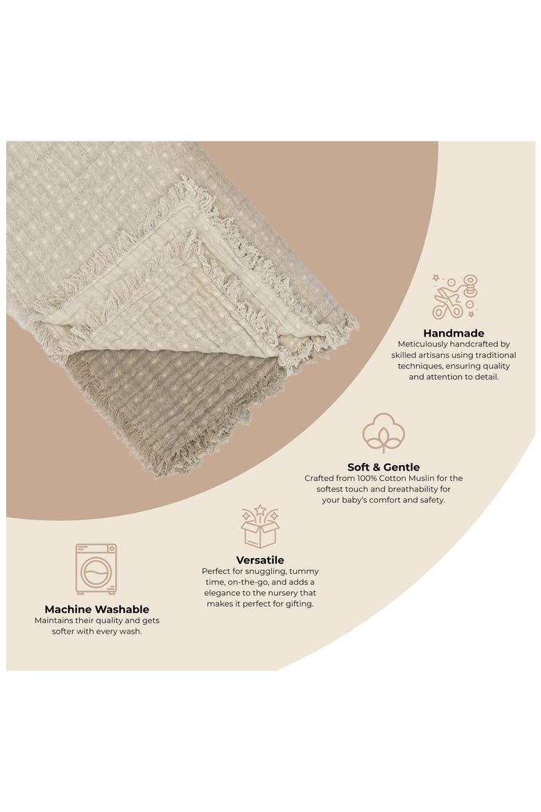 Ombré Cotton Muslin Blanket, Alternate, color, GRAY
