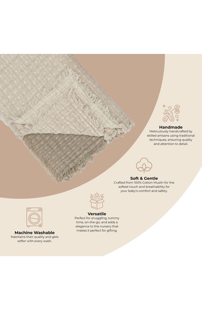 CRANE BABY Ombré Cotton Muslin Blanket, Alternate, color, Gray