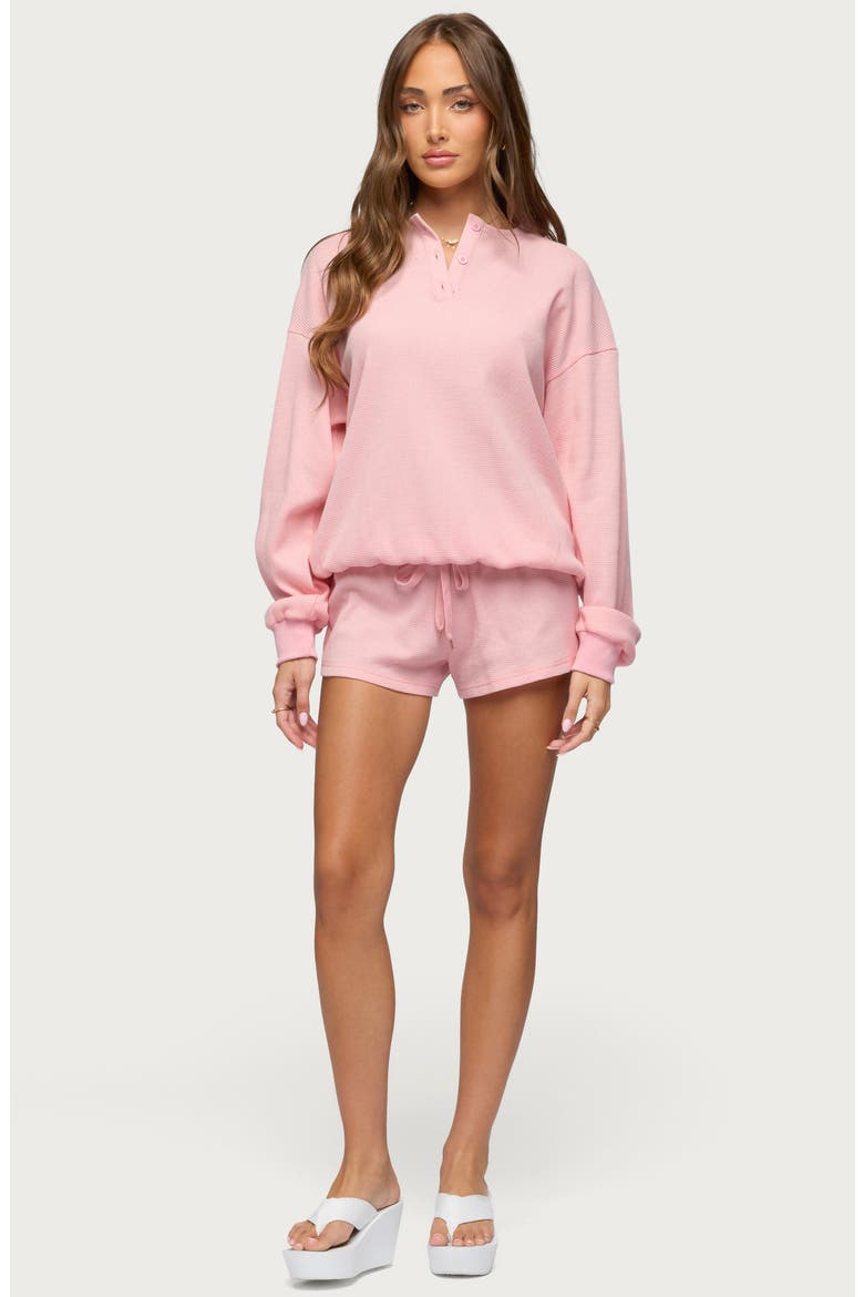 Baila Waffle Knit Shorts, Alternate, color, PINK
