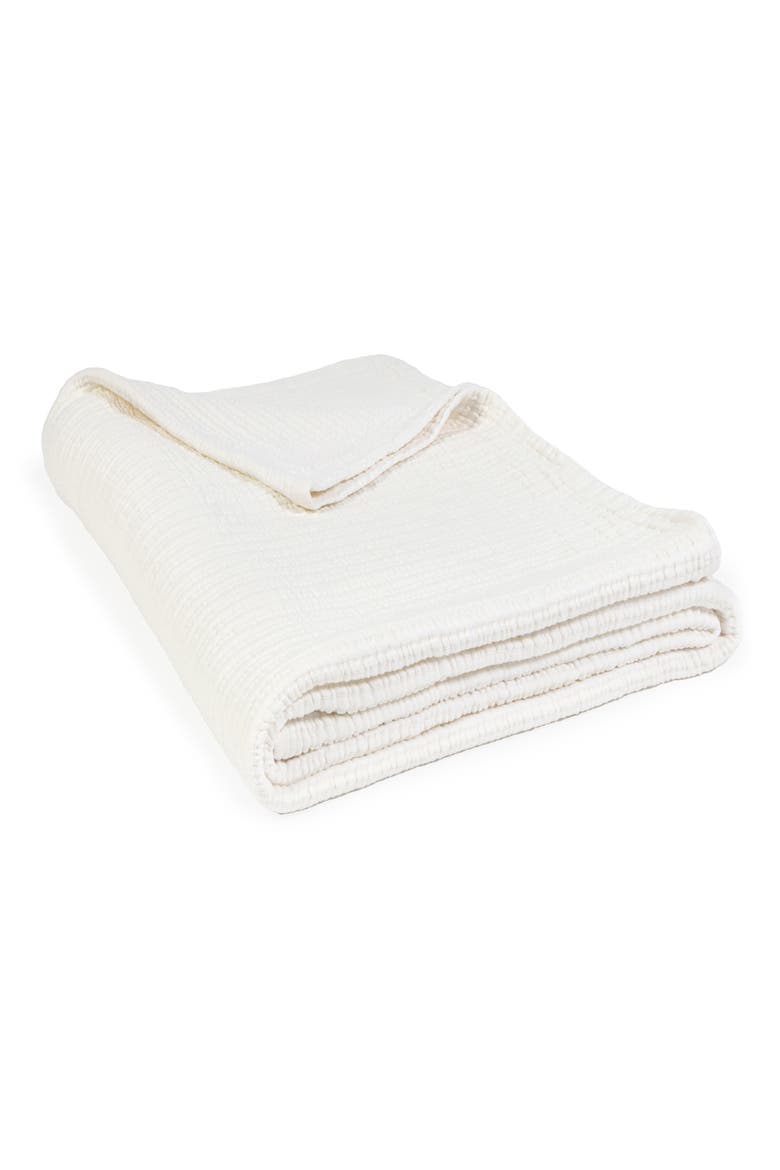 Chatham Matelassé Blanket, Main, color, WHITE