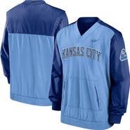 Nike Men's Nike Light Blue/Royal Kansas City Royals Cooperstown Collection V-Neck Pullover Windbreaker