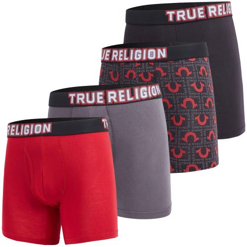 True Religion Boxer Briefs Stretch Underwear Pack Of 4 In Multi