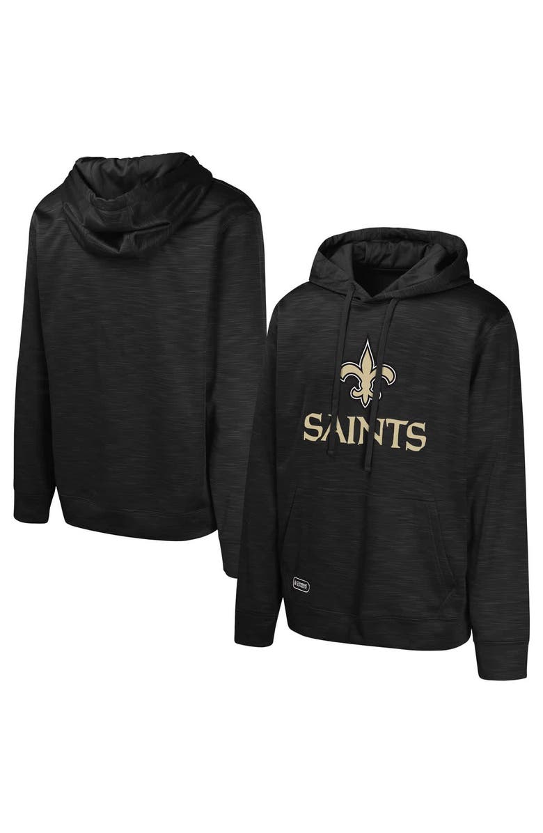 Outerstuff Men
s Black New Orleans Saints Streak Fleece Pullover Hoodie, Main, color, Black