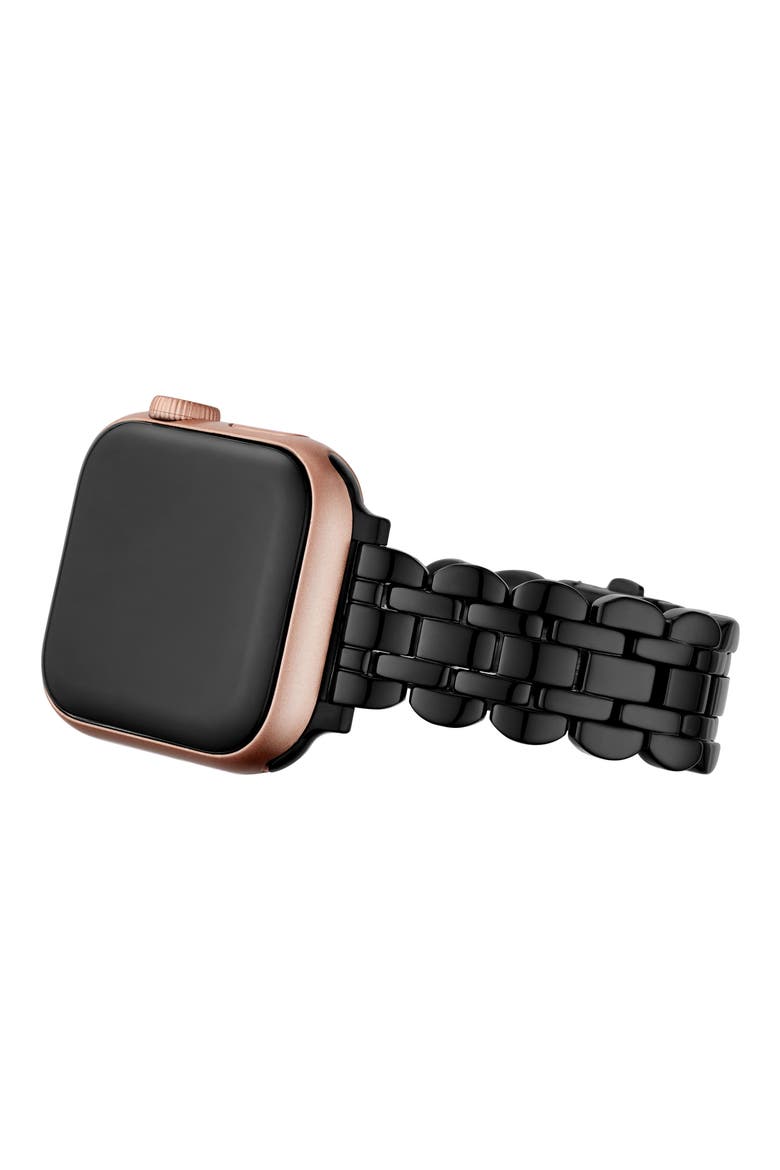 scallop 16mm Apple Watch® bracelet watchband, Alternate, color, BLACK