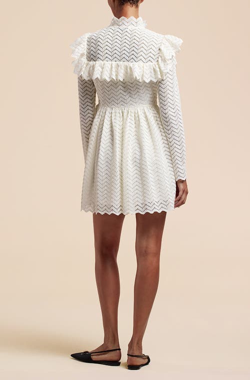Rebecca Taylor Chevron Lace Mini Dress In Gardenia