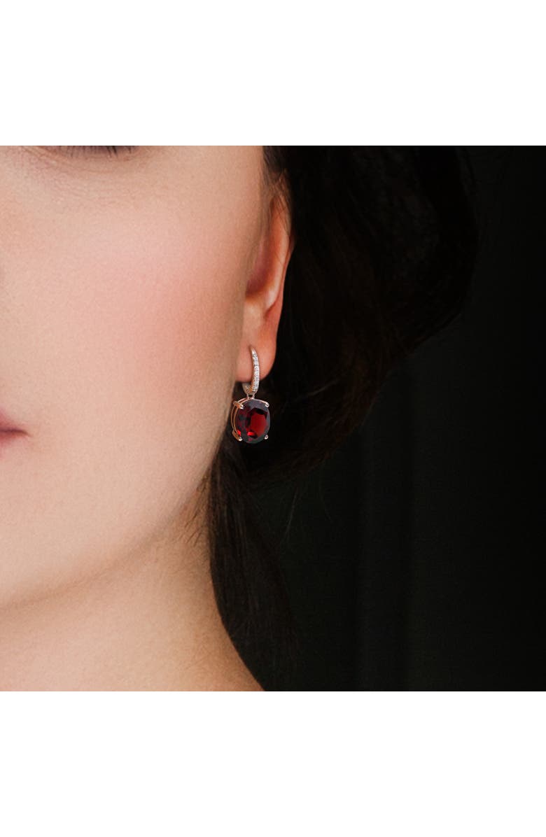 Julianna B. Gemstone & Diamond Oval Drop Earrings 14K, Alternate, color, Garnet/Rose Gold
