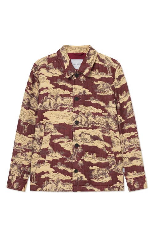 Les Deux Jaiden Ruins Jacquard Overshirt In Bossa Nova/summer Melon