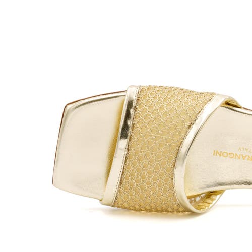 Valentina Rangoni Chic Calliope Gold Nadina Slides For Spring And Summer In Gold