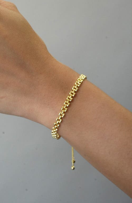 Argento Vivo Sterling Silver Dainty Panthera Slider Bracelet In Gold