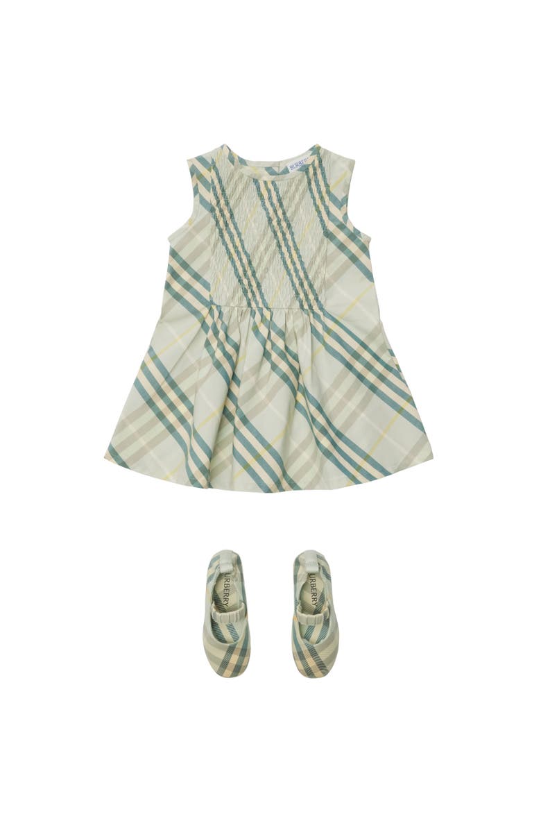 Burberry Check Cotton Dress, Alternate, color, Breeze