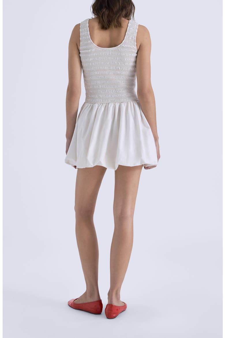 Ilona Smocked Bodice Fit & Flare Minidress, Alternate, color, SOFT WHITE