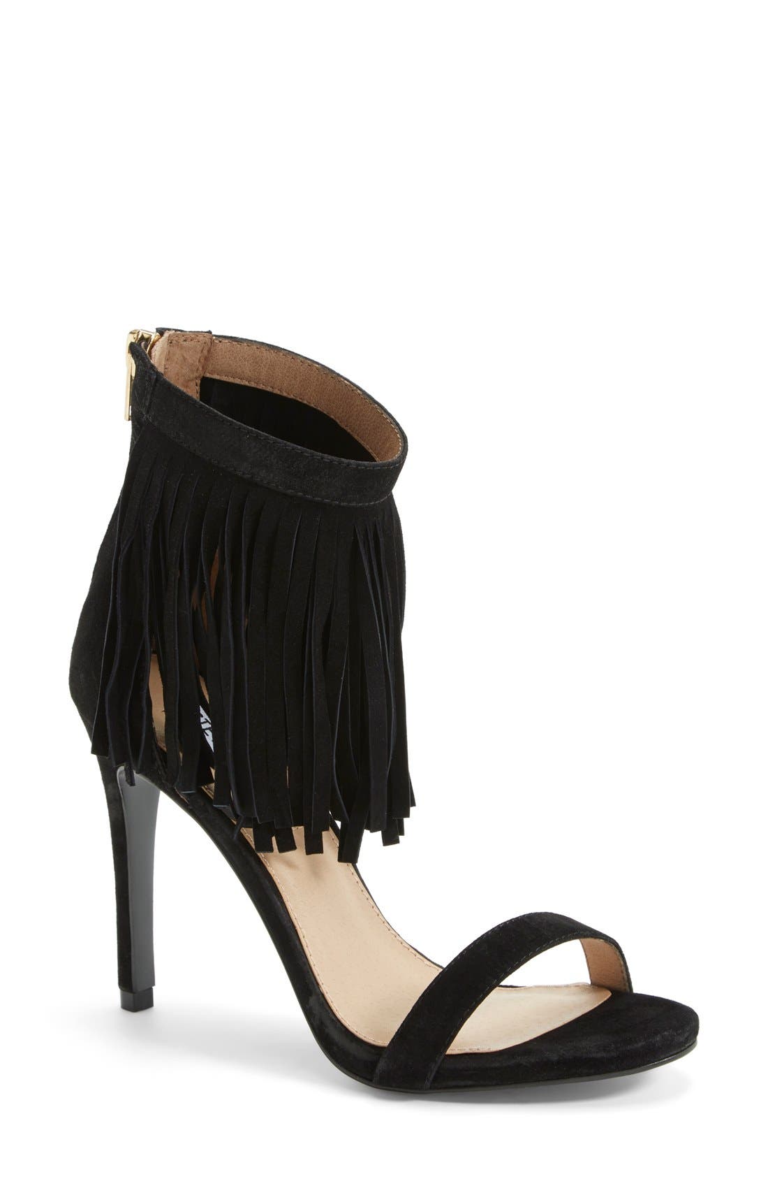 Steve Madden 'Staarz' Ankle Fringe Sandal, Main, color, 