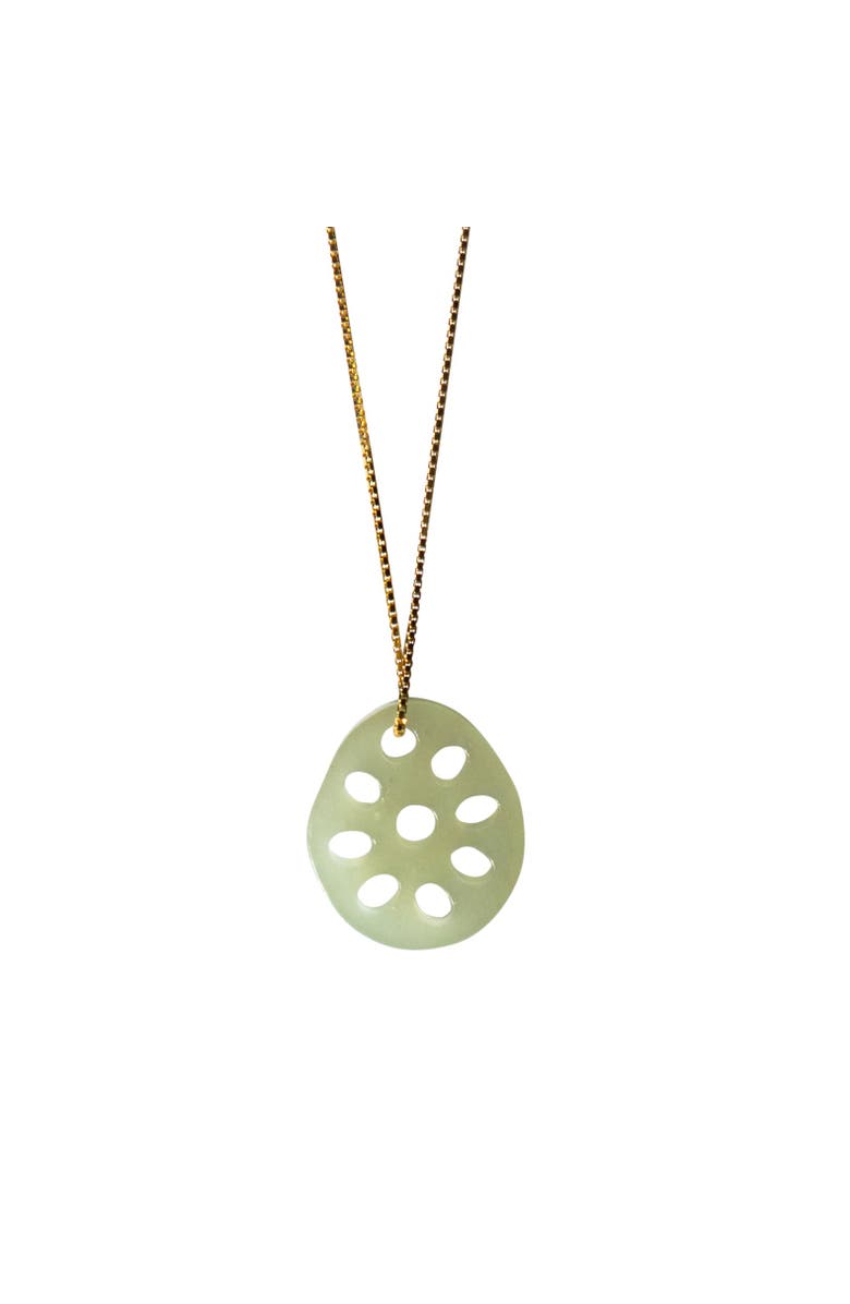 seree Lotus root Jade pendant necklace, Main, color, Light Green