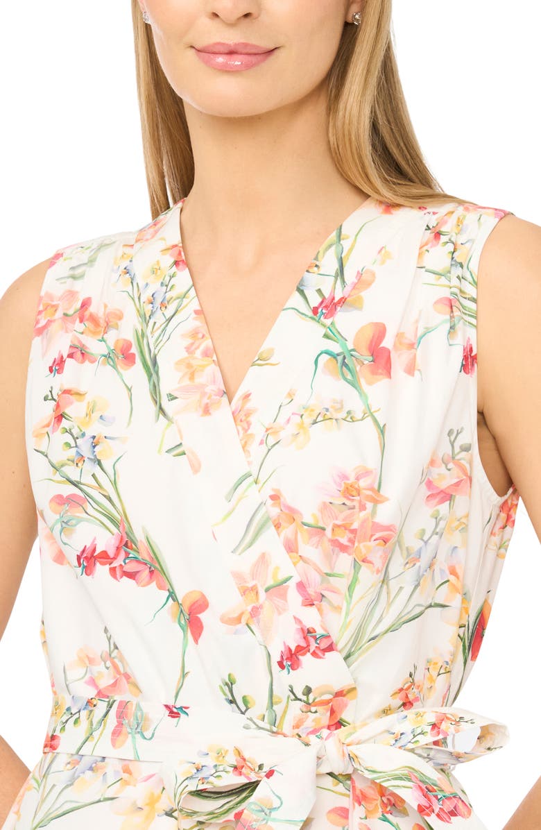 Ted Baker Aubree Floral Wrap Front Midi Dress, Alternate, color, Ultra White
