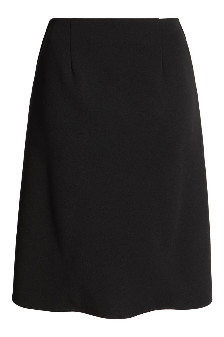 Stretch Deco Crepe A-Line Skirt, Alternate, color, BLACK