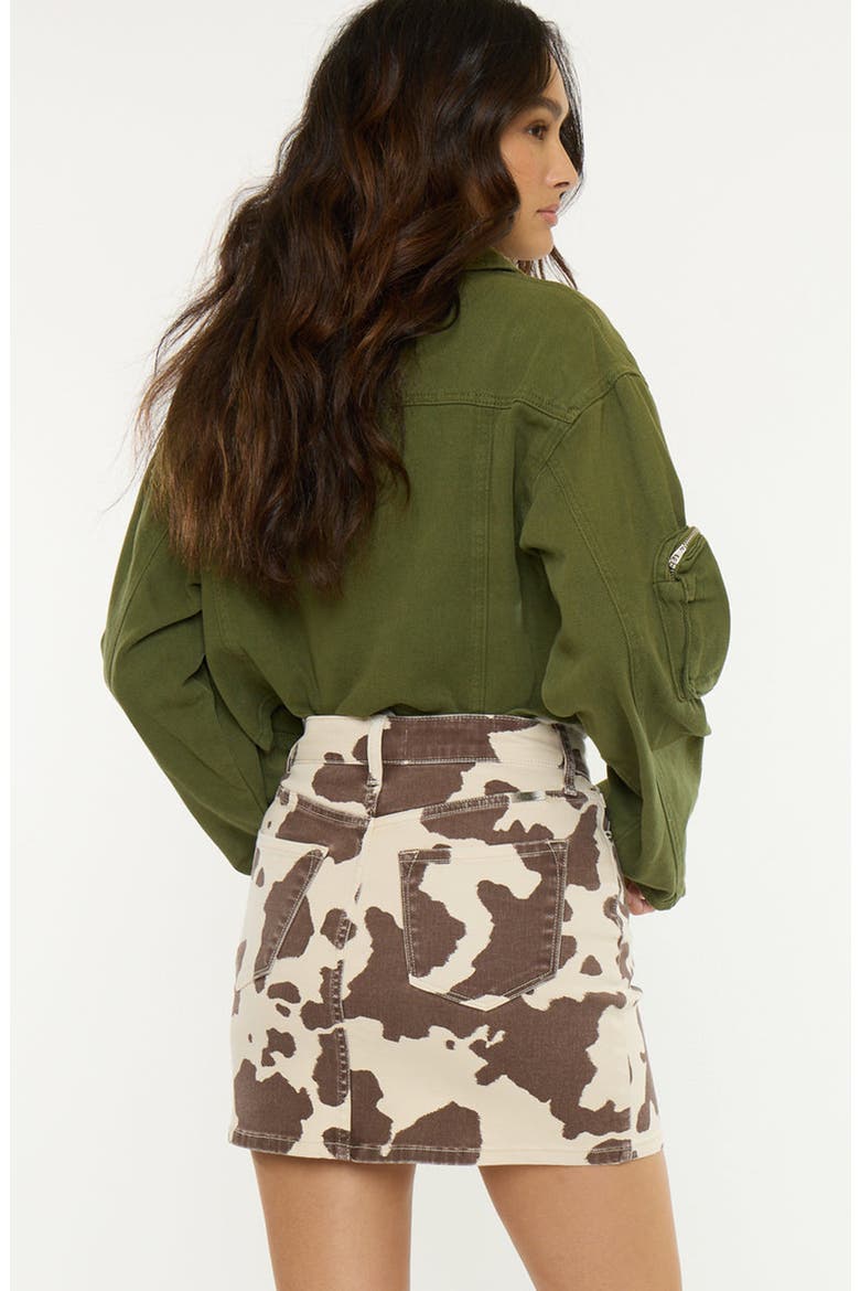 Mills High Rise Mini Skirt, Alternate, color, Brown Cow Print