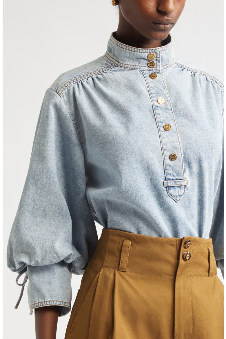 Kindred Spirit Denim Pullover Top, Alternate, color, SEA FOAM