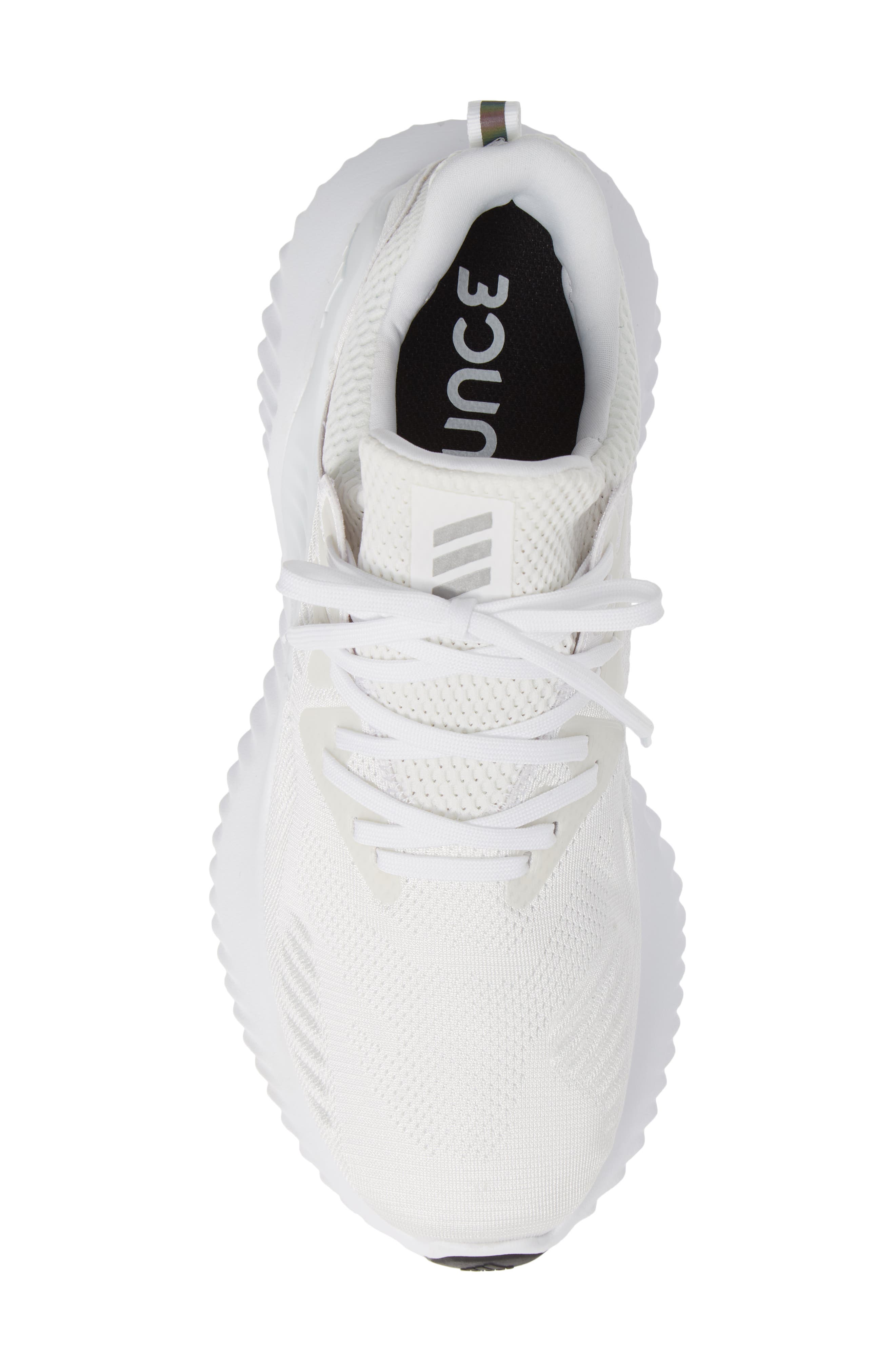 AlphaBounce Beyond Running Shoe, Alternate, color, WHITE/ SILVER/ WHITE