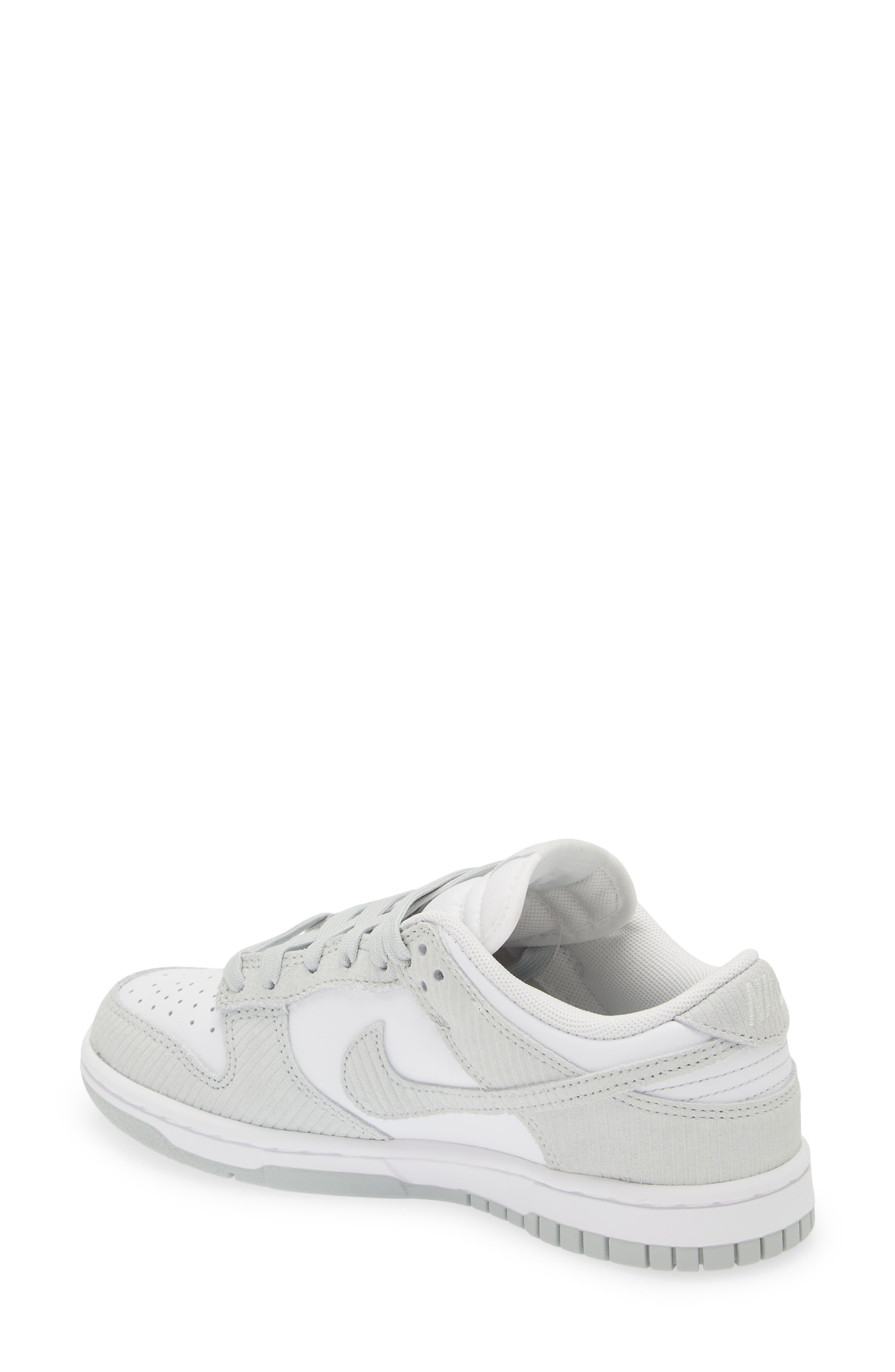Dunk Low Sneaker, Alternate, color, WHITE/ LIGHT SILVER
