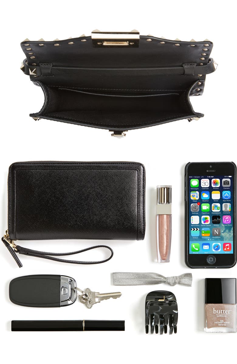 Valentino Garavani Rockstud Leather Crossbody Bag, Alternate, color,