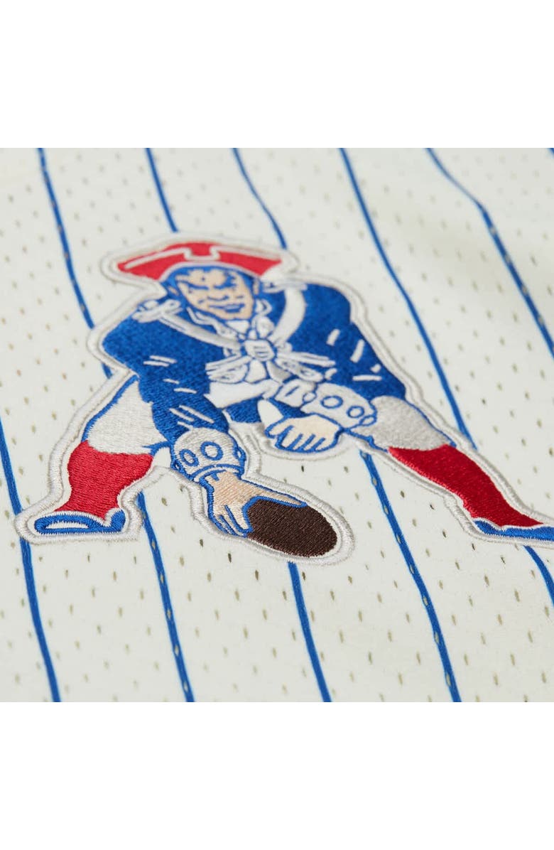 Mitchell & Ness Men's Mitchell & Ness  Cream New England Patriots Final Seconds Vintage Logo Mesh Button-Up Shirt, Alternate, color, 