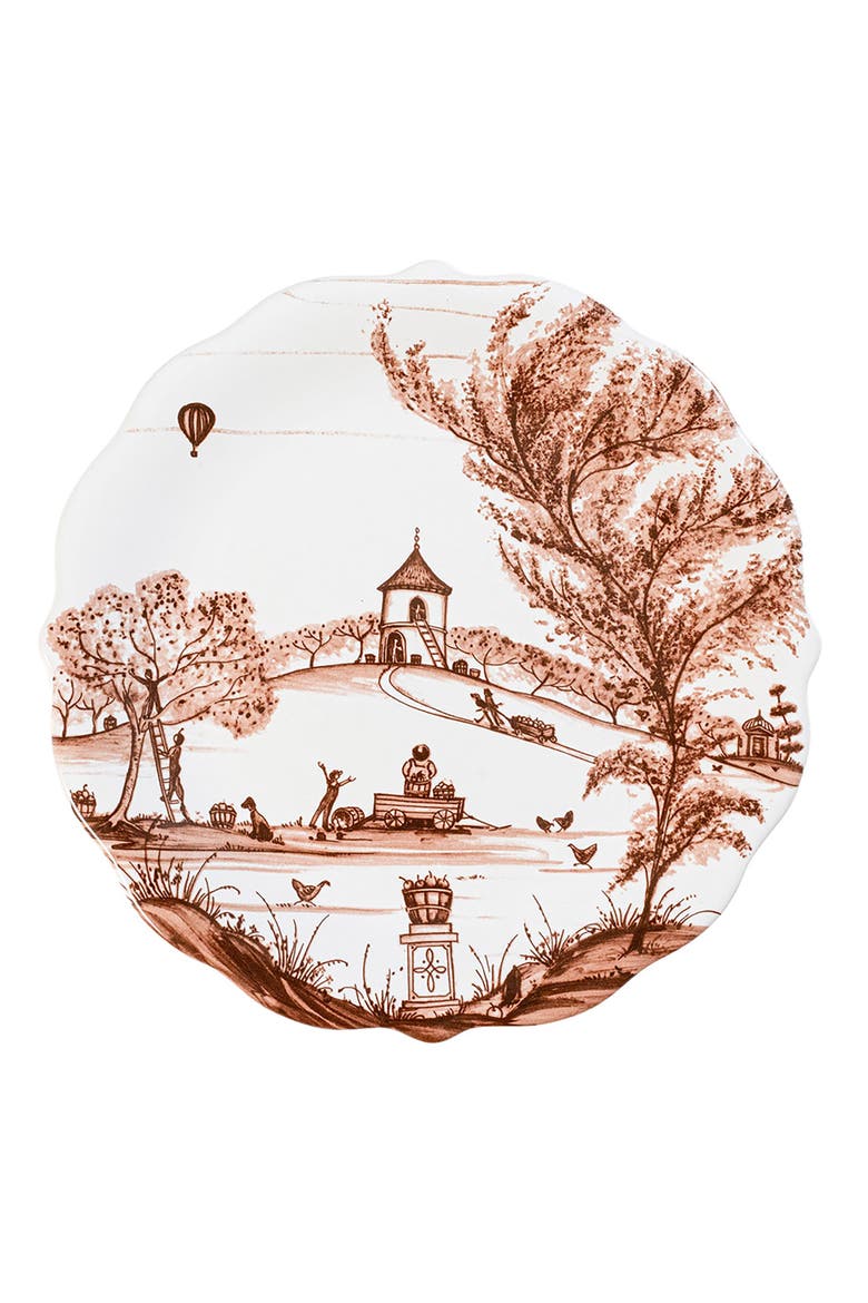 Country Estate Harvest Set of 4 Party Plates, Alternate, color, SEPIA