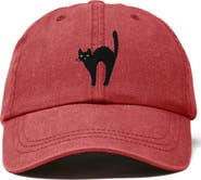 Dalix Black Cat Embroidered Casual Hat