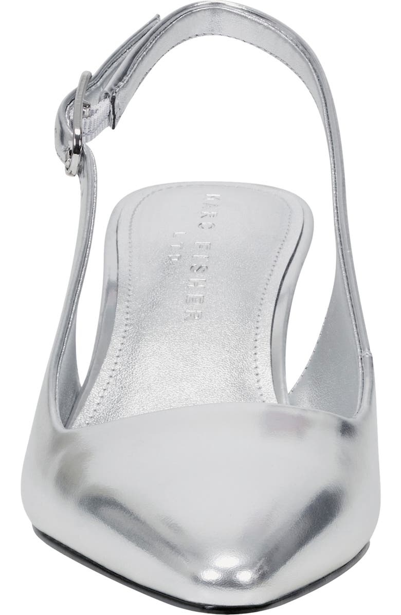 Marc Fisher LTD Kory Pointed Toe Kitten Heel Pump, Alternate, color, Silver