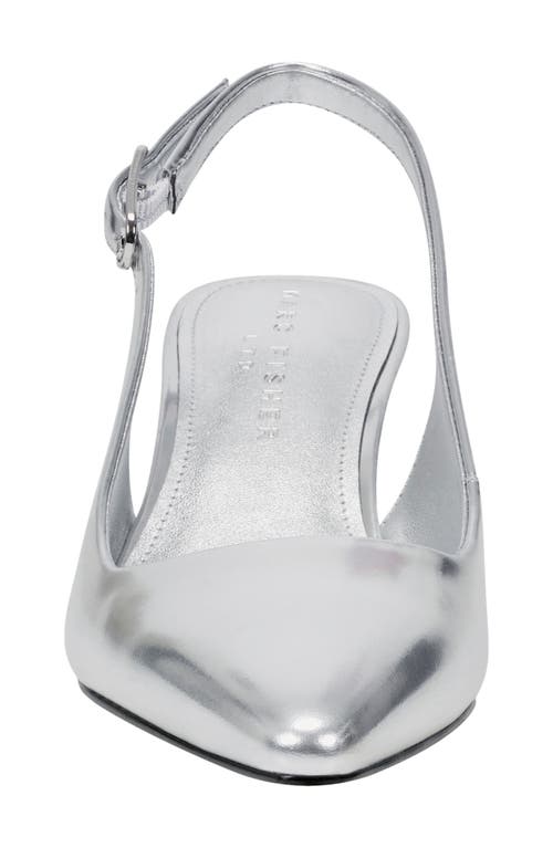 Marc Fisher Ltd Kory Pointed Toe Kitten Heel Pump In Silver
