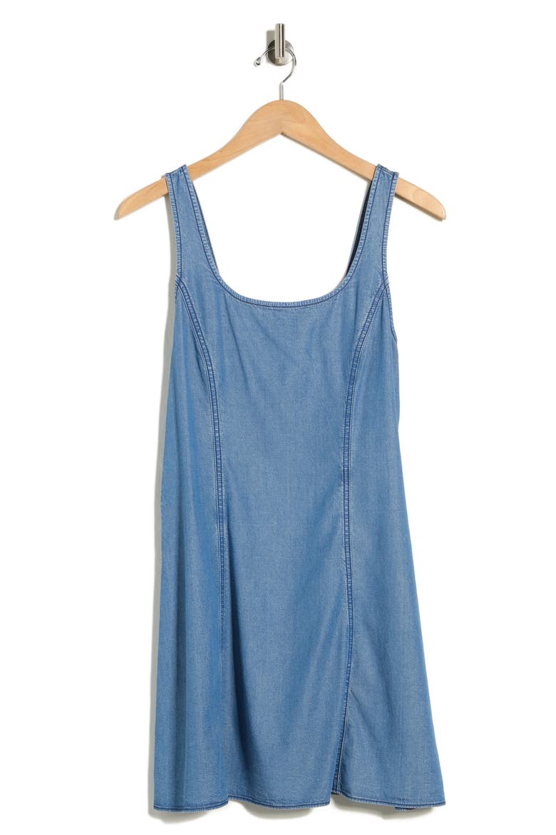 Fit & Flare Denim Dress, Alternate, color, KENNEBEC WASH