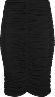 L'AGENCE Isadora Ruched Mesh Skirt