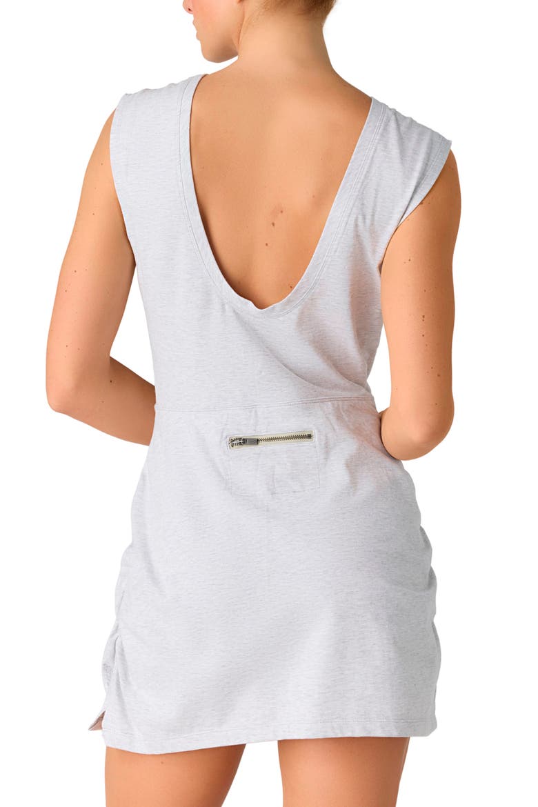 Hot Shot Sarong Romper, Alternate, color, WHITE HEATHER GREY