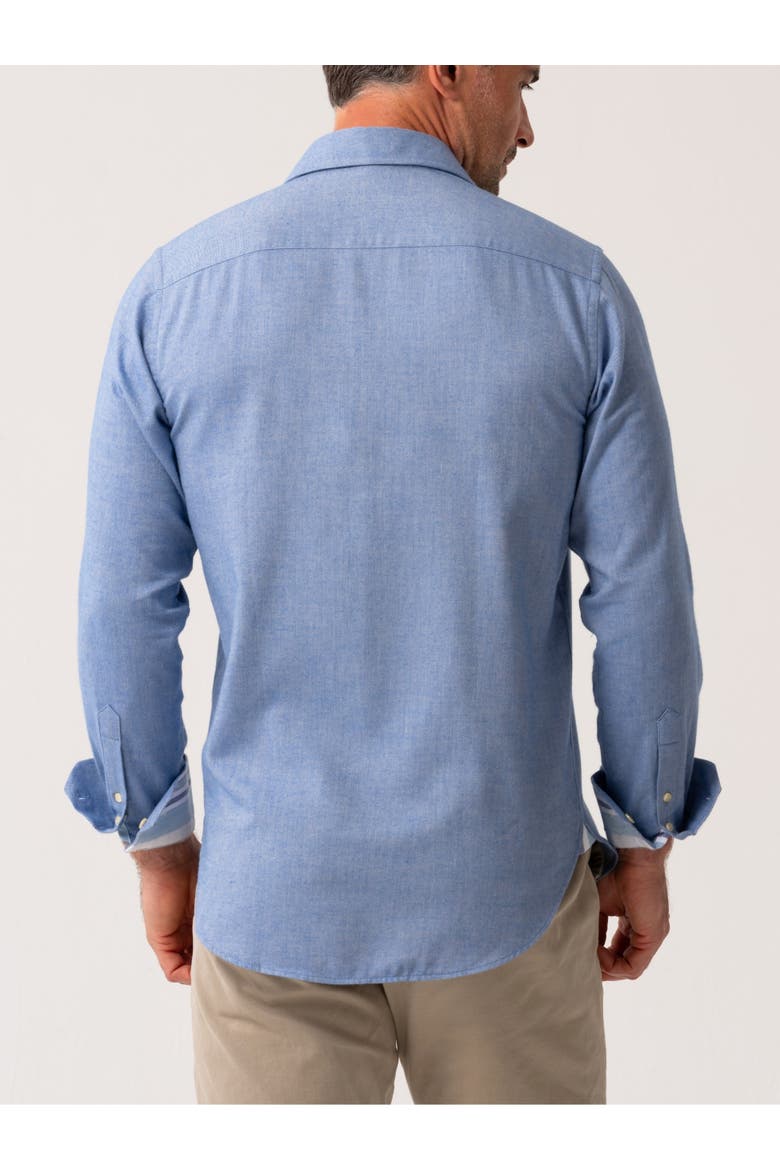 Long Sleeve Cotton Merino Wool Shirt, Alternate, color, Blue