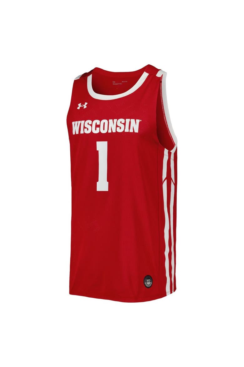 Men's Under Armour Red Wisconsin Badgers Replica Basketball Jersey, Alternate, color, Red