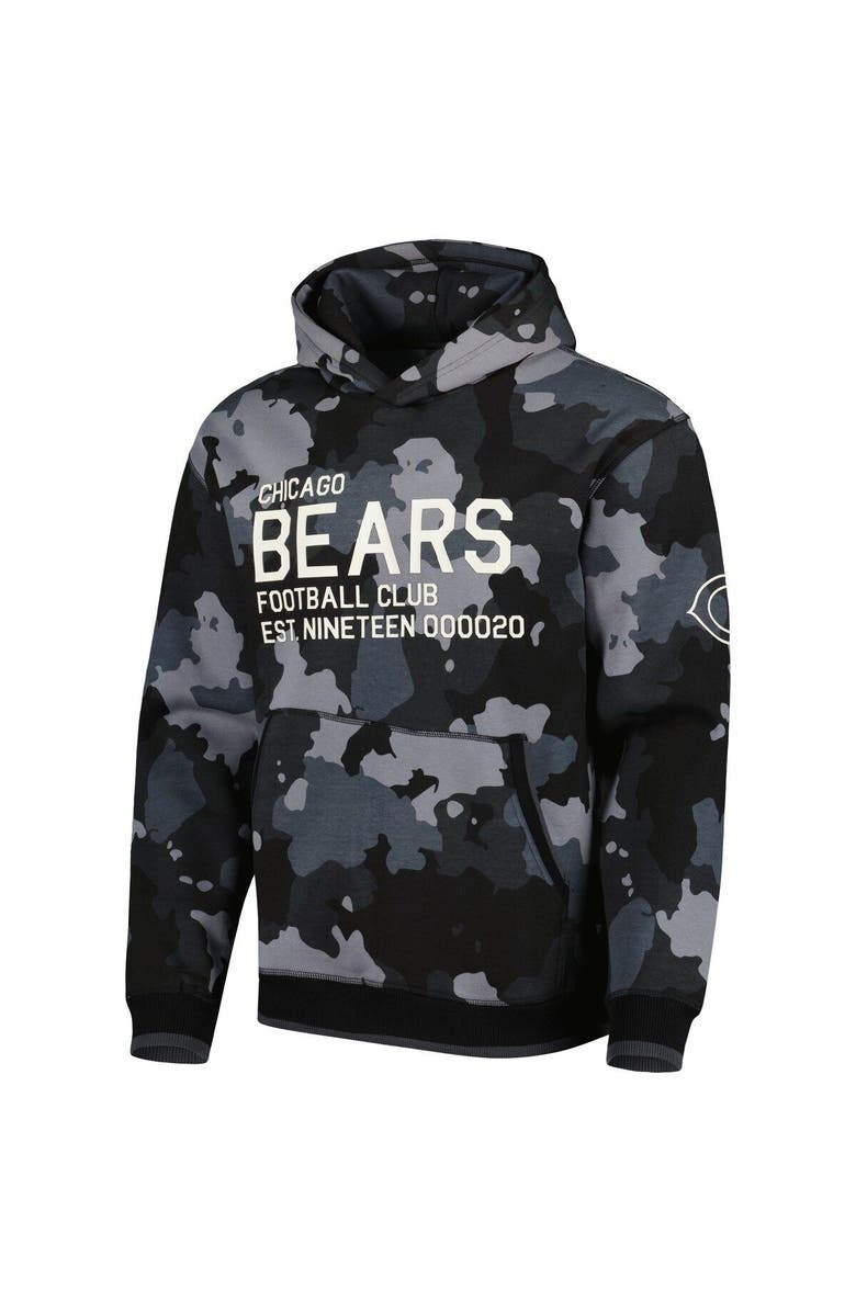THE WILD COLLECTIVE Men's The Wild Collective Black Chicago Bears Camo Pullover Hoodie, Alternate, color, Black
