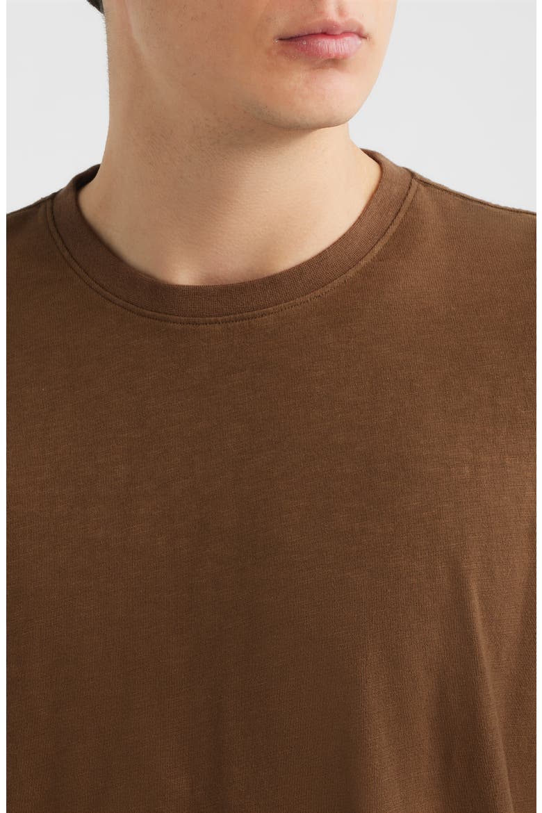 Slub Cotton Crewneck T-Shirt, Alternate, color, BROWN DESERT