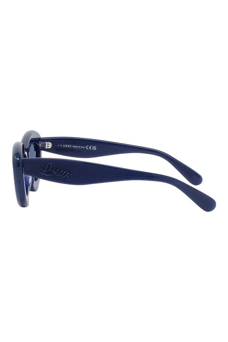 Curvy Logo 54mm Cat Eye Sunglasses, Alternate, color, SHINY BLUE / BLUE