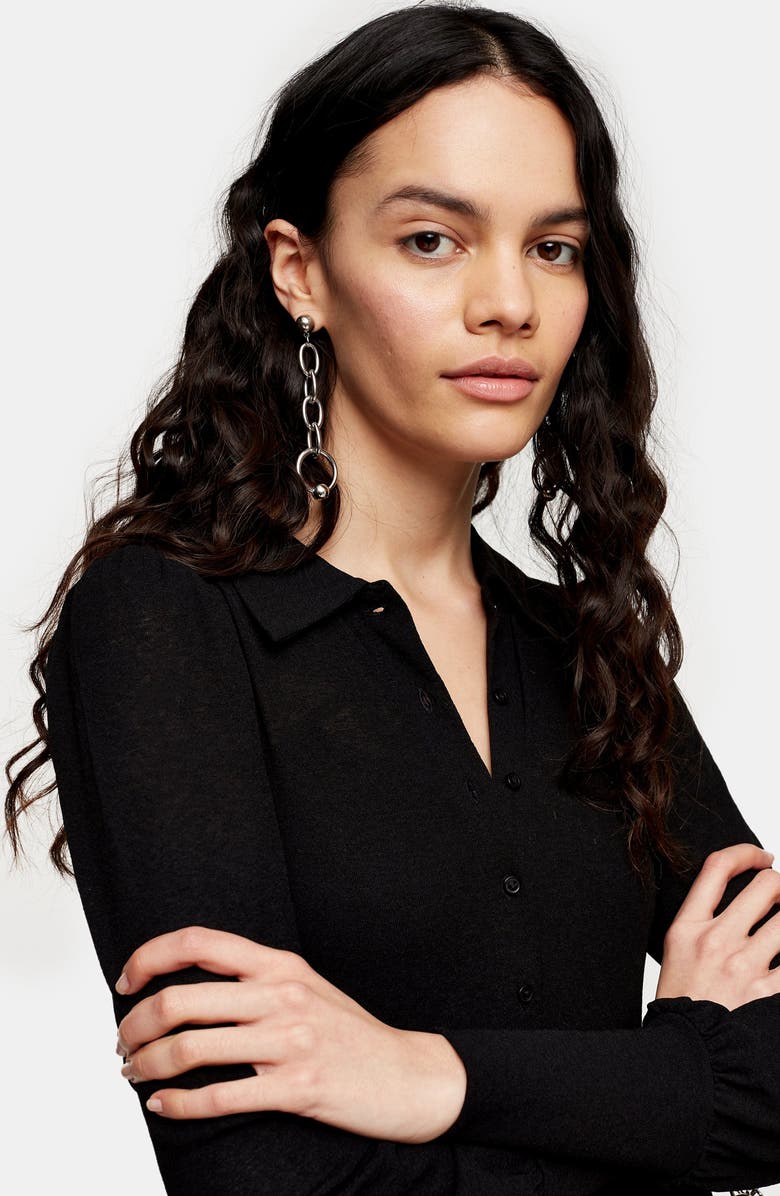 Topshop Cardigan Tiered Midi Dress, Alternate, color,