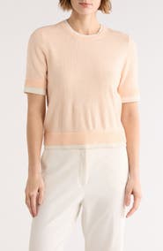 French Connection Layered Crewneck Short Sleeve Sweater