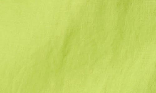 Eileen Fisher Classic Collar Organic Linen Long Button-up Shirt In Chartreuse